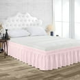 thumbnail image 1 of Olympic Queen Size Tailored Drop Wrap Around Solid Bed Skirt with Adjustable Elastic Belt Microfiber Fabric Fade & Wrinkle Resistant Bed Frame Cover Easy to Fit & Care (26 Inch Drop, Pink), 1 of 4
