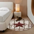thumbnail image 2 of Round Area Rugs Collection 4 Ft, Red Texas Star Vintage Non-Slip Residential Carpet, Farmhouse Berry Grey Wooden Indoor Crawling Mats Runner Rugs for Living Room/Dining Room/Bedroom, 2 of 8