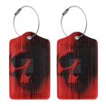 thumbnail image 3 of Honeii Minimalist Skull Red Print Leather Luggage Tag for Suitcases,ID Tags,Bag Tags for Luggage,Functional Travel Tag-4 PCS, 3 of 5