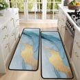 thumbnail image 4 of Kitchen Rugs Sets Of 2,Blue Marble Gold Pattern Anti Fatigue Kitchen Mat Rugs Non Slip Washable,Decorative Kitchen Floor Mats for Kitchen,Sink,Laundry,17"x47"+17"x47", 4 of 5