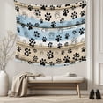 thumbnail image 5 of Blue Dog Paw Print Large Tapestry for Bedroom Wall Hanging Tapestry,Vintage Farmhouse Rustic Wooden Grain Ceiling Backdrop Tapestries Poster Blanket Wall Decor for Teens Room Living Room 85" x 90", 5 of 8