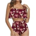 thumbnail image 2 of Pisexur Tankini Swimsuits for Women Tummy Control Two Piece Bathing Suits Ruffled Flounce Tankini Top with High Waisted Bottom Bikini Set, 2 of 6