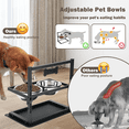 thumbnail image 4 of SHAINFUN Elevated Slow Feeder Dog Bowls, 6-Level Height Adjustable, Includes 2 Stainless Steel 1.7L Bowls, Raised Stand for Medium to Giant Breeds, 4 of 7