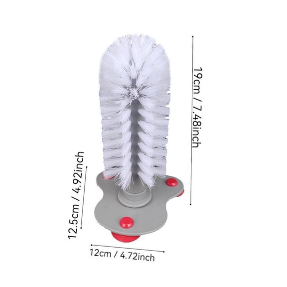 Water Bottle Cleaning Brush Glass Cup Washer with Suction Base 3 Head Bristle Brush for Beer Cup, Long Leg Cup, Red Wine Glass & More Bar Kitchen Sink Home Tools