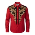 thumbnail image 4 of Camisetas de Navidad de Manga Larga de los Hombres de Moda Casual de Manga Larga Turndown Collar Blusa para Primavera Invierno Al Aire Libre Diario, 4 of 4