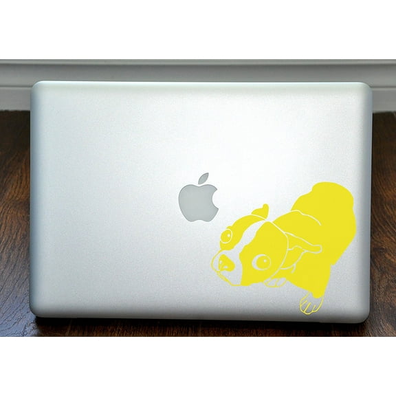 Molly the Boston Terrier Yellow Decal for 13" Macbook