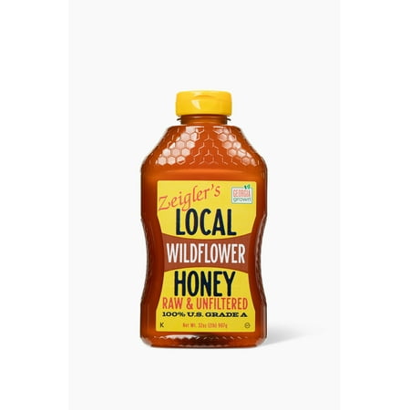Zeigler s Wildflower Honey 32oz Local  Raw  Unfiltered  Squeeze Bottle