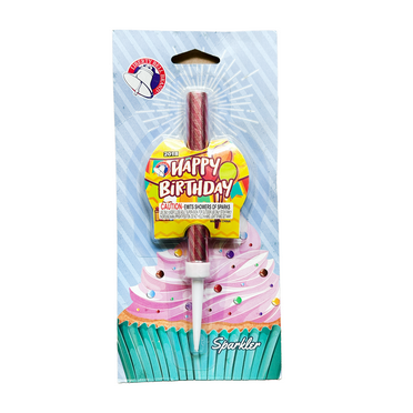 Happy Birthday Single Sparkler for Birthday Celebrations Lasts 30secs 1ct Birthday Cake Presentation Sparkler