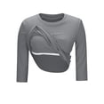 thumbnail image 6 of Aboser Womens 3/4 Sleeve Tops with Built in Bras Cozy Soft Scoop Neck Layering Shirts Casual Padded Undershirt Solid Color Ribbed T Shirt Three Quarter Sleeved Basic Tees, 6 of 9
