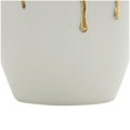 thumbnail image 6 of CosmoLiving by Cosmopolitan 13" Abstract White Ceramic Vase with Abstract Gold Melting Drips, 6 of 10
