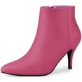 thumbnail image 1 of BLISSFUL STEP Women's Pointed Toe Zipper Stiletto Heels Ankle Boots, 1 of 6