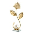 thumbnail image 4 of Iron Leaf Statue Tabletop Ornament , Collectible Artwork Crystal Ball Metal Leaf Style B, 4 of 8