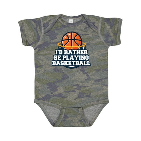 

Inktastic I d Rather Be Playing Basketball Gift Baby Boy or Baby Girl Bodysuit