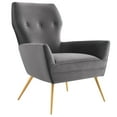 thumbnail image 3 of Modway Renata Button Tufted Performance Velvet Armchair, Gray, 3 of 8