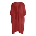 thumbnail image 5 of Kimono Cardigans for Women 3/4 Sleeve Sheer Chiffon Loose Open Front Lightweight Long Cardigans Summer Beach Coverups, 5 of 5