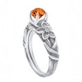 thumbnail image 2 of AFFY 1.00 Carat Round Shape Simulated Orange Citrine Branch Engagement Ring 14K Solid Gold White Gold Ring Size-6, 2 of 2