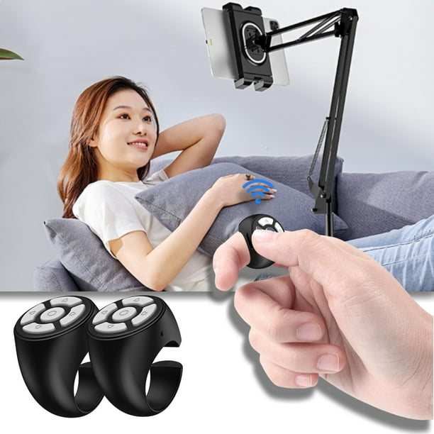 Anillo de control remoto Bluetooth 5.3, botón de selfie con obturador de cámara inalámbrico para control remoto de teléfono celular, ajuste de volumen de cambio de página, simulación de mouse, control