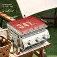 thumbnail image 3 of WAA 24 Inch Portable Tabletop Griddle with Grill Grate - 3-Burner 24000 BTU Stainless Steel Propane Gas Grill for Outdoor Use, 3 of 7