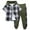 Z02-Amry Green, variant on Quealent Boys 2 Pieces Sweatsuit Flannel Plaid Shirt Tops Hoodies Cargo Sweat Pants Clothing Set Red for Size 4-5 Years