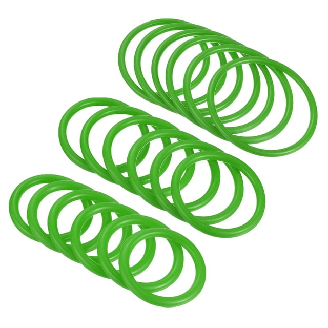 Unique Bargains 4cm 6mm 8.5cm Plastic Carnival Ringtoss Rings Game Hoop, Green 18 Pack