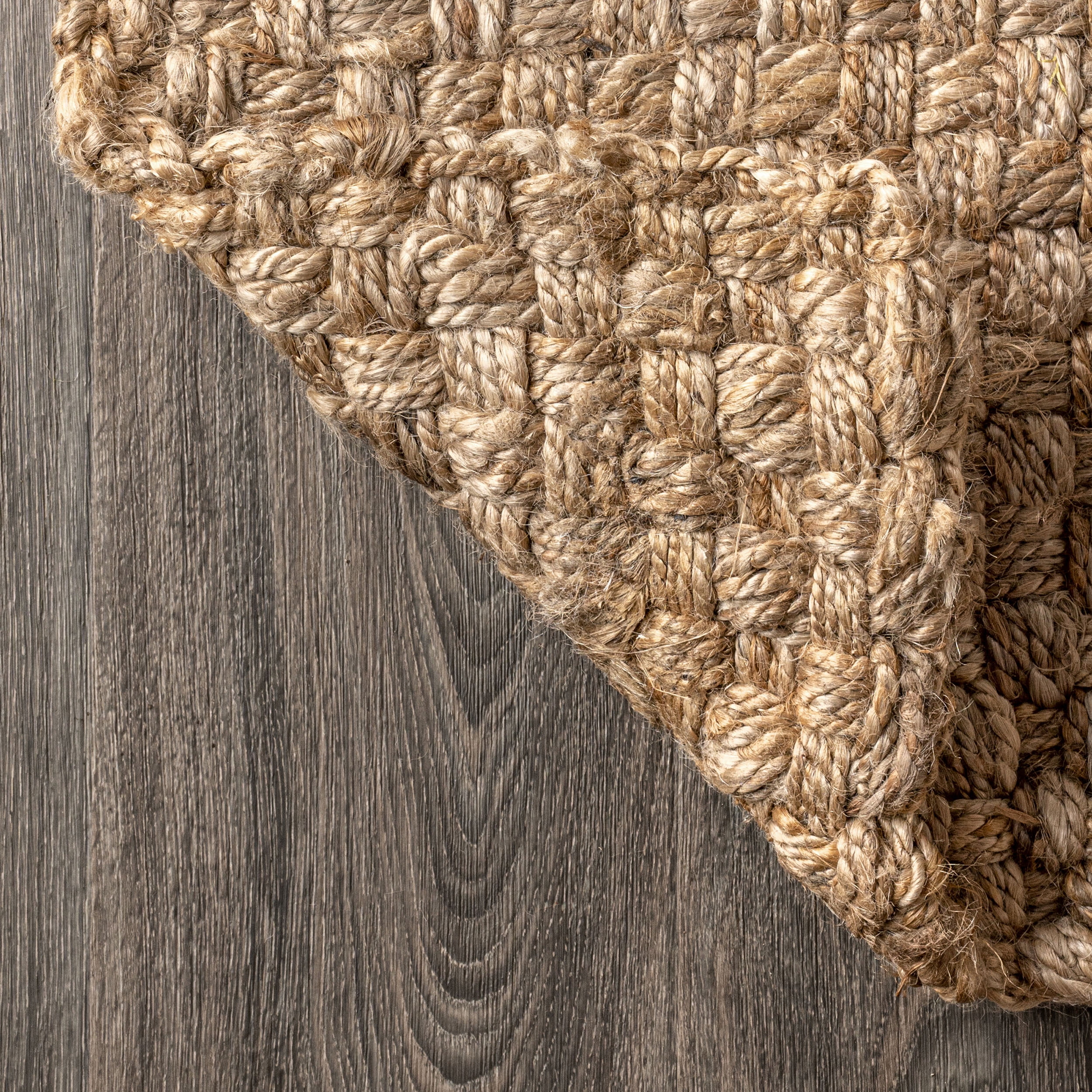 JONATHAN Y NATURAL FIBER 3 x 5 Area Rug, Estera Hand Woven Boucle Chunky Jute - Natural, NFR102A-3