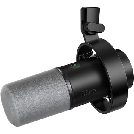 Dynamic , XLR/USB Podcast Recording PC for Vocal Voice-Over Streaming, Studio Metal Mic with Mute, Headphone Jack, Monitoring Volume Control, Windscreen-Amplitank K688
