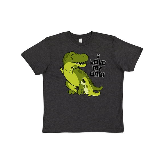 Inktastic I Love My Dad with Baby and Daddy Tyranasaurus Rex Youth T-Shirt