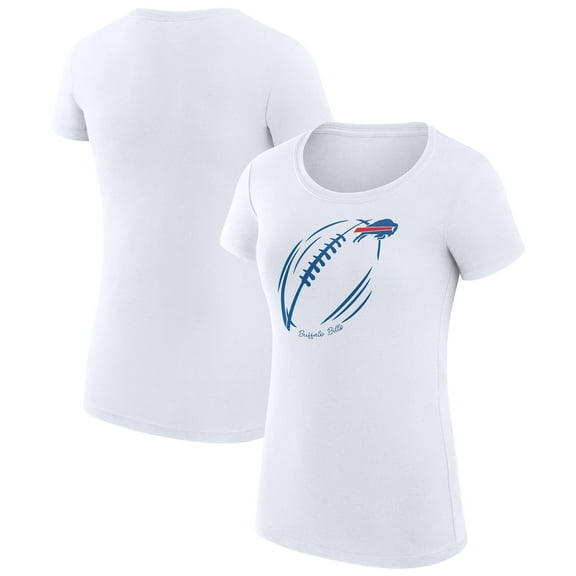 Women's G-III 4Her by Carl Banks  White Buffalo Bills Super-Slim Fit Lightweight Subtle Football T-Shirt