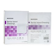 McKesson Barrier Island Dressing, Water-Resistant Non-Adhesive Pad, 6 in x 6 in, 25 Count, 4 Packs, 100 Total