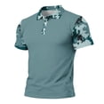 thumbnail image 5 of Homeyce Men's Short Sleeve Polo Shirts Button Down Collared Polo Shirts Classic Casual Lightweight Polo Sweatshirt Solid Color Short Sleeve Golf T Shirt,Blue 2XL, 5 of 5