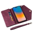 thumbnail image 6 of Allytech iPhone 14 Pro Max Case Wallet, PU Leather Shoulder Strap Hand Wrist Stand Feature Shockproof Protective Cards Slots Wallet Case Cover for Apple iPhone 14 Pro Max - Winered, 6 of 13