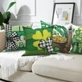 thumbnail image 2 of Happy St.Patrick's Day Pillow Cover 16x16 Set of 4,Lucky Charm Clover Hat Pillow Cases Couch Cushion for Bedroom Decor, 2 of 6