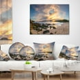 thumbnail image 4 of Designart Sydney Seashore during Sunset - Seascape Throw Pillow - 12x20, 4 of 5