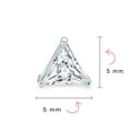 thumbnail image 4 of Bling Jewelry Unisex Triangle CZ Stud Earrings for Men, Yellow Gold Sterling Silver, 3 Prong Set, 4 of 6