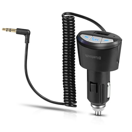 Usb Bluetooth A2dp TSV Wireless Bluetooth A2DP 3.5mm Car Hands-free AUX Stereo Audio Receiver Adapter USB Charger Kit Black ()