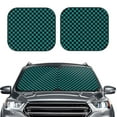 thumbnail image 2 of Zufioo Black And Teal Checkerboard Print Folding Car Windshield Sun Visor, Anti-ultraviolet Sun Visor, Suitable for Trucks, Vans Car Accessories-Small, 2 of 6