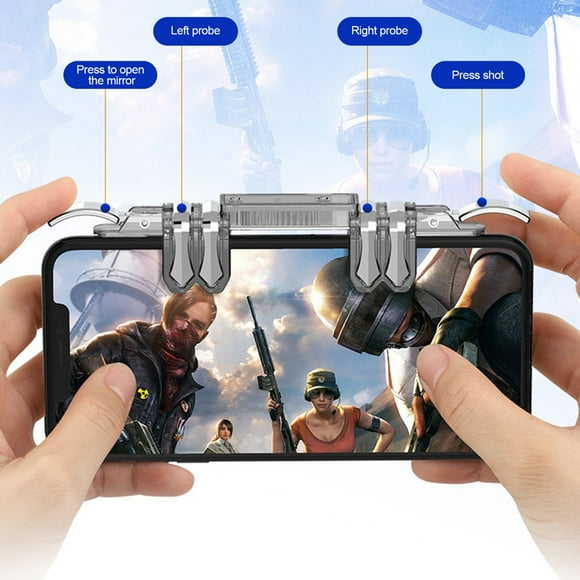K19 Gaming Trigger Mini Six Finger Control Metal Game Shooter Fire Button Aim Key for Smartphone