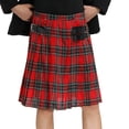 thumbnail image 4 of SWSMCLT Men's Kilt Pleated Vintage Basic Fashion Kilt Utility Scottish Dance Halloween Casual Fall Elastic Waist Red Medium, 4 of 4
