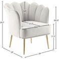 thumbnail image 5 of Pemberly Row Modern Cream Velvet Accent Chair with Gold Iron Legs, 5 of 9