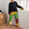 thumbnail image 5 of Susaid Cool Dinosaur Playing Guitar Print Soft Teen Sleep Pants, Long Pajama Bottoms with Two Pockets and Elastic Waist, Designed for Ages 5-16-Large, 5 of 6