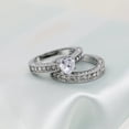 thumbnail image 6 of GY 10kt White Gold Plated Heart cut AAA CZ 2pcs Womens Wedding Ring Sets Bridal Sets, 6 of 7