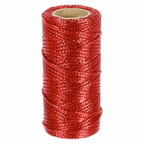 Uxcell 1.5mm Metallic String, 16 Ply Decorative Metallic Bakers Twine Thread Cord Rope for Gift Wrapping DIY Crafts Making Ornament Decor, Red, 55Yards