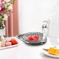 thumbnail image 2 of Becaristey Stylish Metal Serving Tray Peacock Fruit Plate Table Centerpiece Home Decor Silver 11x16.8cm 1Set, 2 of 6