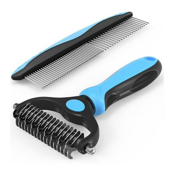 CNNIK Pet Grooming Brush Set, dog hair brush?cat grooming brush?Cat and Dog Detangling Comb, Hair De-Shedding and Grooming - Ideal Beauty Tool for Healthy Fur Care in Blue