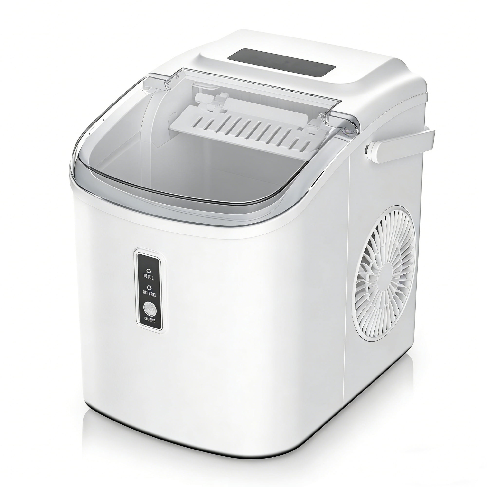 EUHOMY Countertop Ice Maker 26 lbs/Day Portable Self-Cleaning, 9 Bullet Ice in 6 Min, White