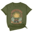 thumbnail image 2 of LINGLANG Shirts for Women Trendy Here Comes Sun Graphic Tees Retro Vintage Hippie Blouse Short Sleeve Going Out Tops, 2 of 4