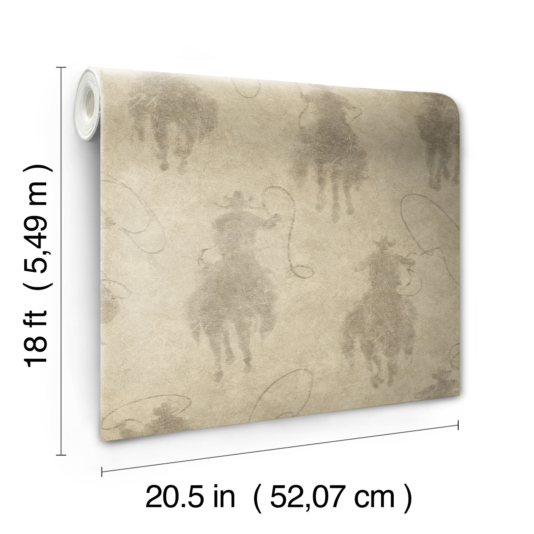 Yellowstone Stockman Silhouette Beige Peel & Stick Wallpaper
