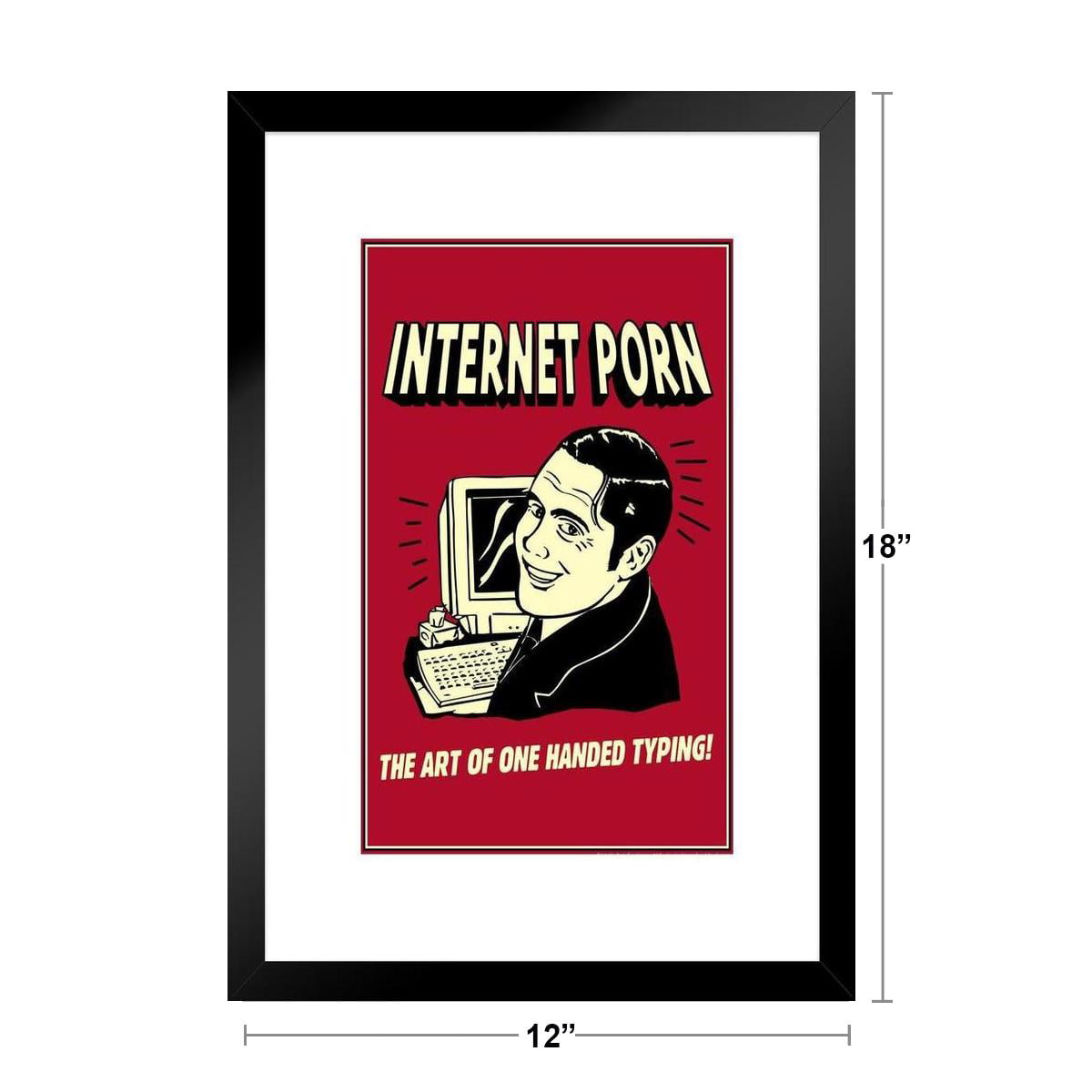 1200px x 1200px - Internet Porn The Art of One Handed Typing! Retro Humor Matted Framed Art  Print Wall Decor 20x26 inch - Walmart.com
