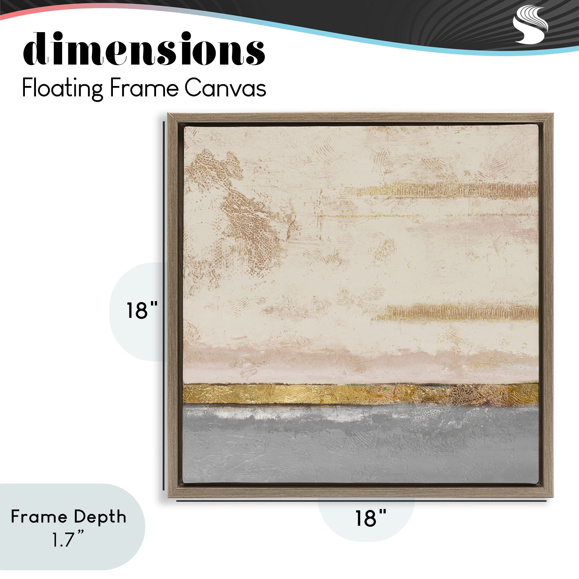 Stupell Industries Soft Sea Abstract Brown Framed Floater Canvas Wall Art, design by Patricia Pinto