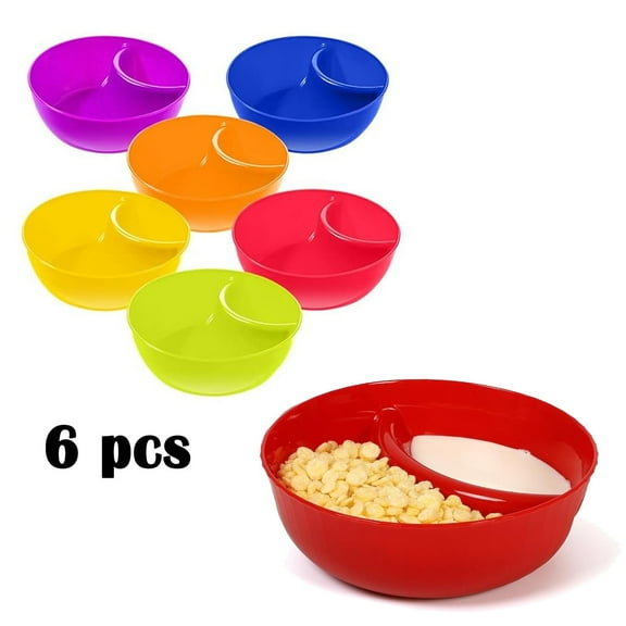 Anti-Soggy Cereal Bowl, Keeps Cereal Fresh & Crunchy, BPA Free, Microwave Safe, Separated Snack Bowl for Ice Cream, Yogurt and Berries, Never Soggy and Keep Crunchy (6 Colors)